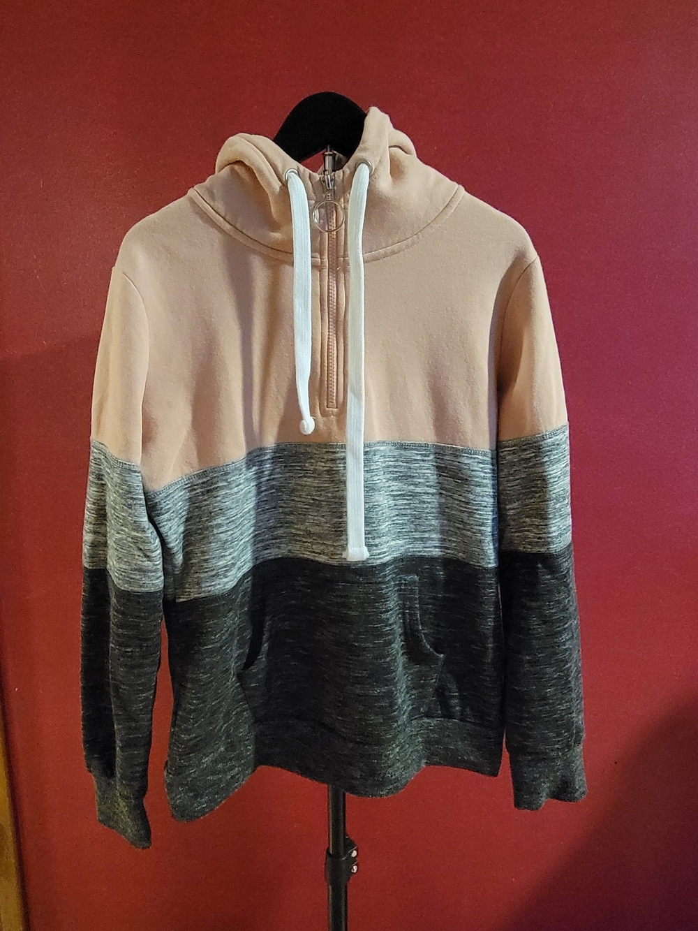 Reflex-Half-Zip Hoodie Sweater - Pink, Gray, Black